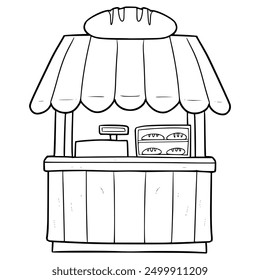 bread store illustration hand drawn outline isolated vector