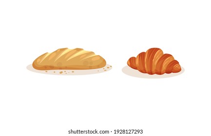 Juego de vectores de panadería y trigo dulce o de pastelería de dulces