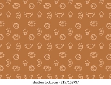 Bread symbol pattern background. Bakery icon vector.