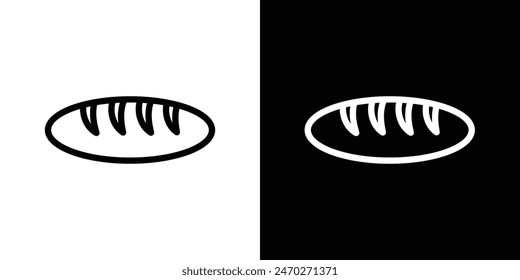 Bread symbols. Bakery loaf of bread vector sign. French bread loaf icon.
