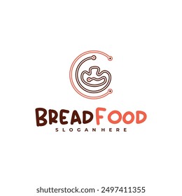 Bread tech logo vector template, Creative tech bread logo design concepts