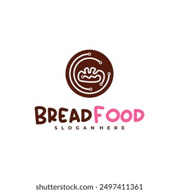 Bread tech logo vector template, Creative tech bread logo design concepts