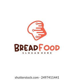 Bread tech logo vector template, Creative tech bread logo design concepts