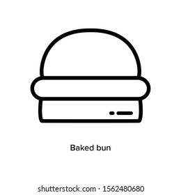 Bread thin line icon. Bakery simple outline sign. Fresh baking symbol in linear style. Toast, bun contour flat icon design. Isolated on white concept vector Illustration
