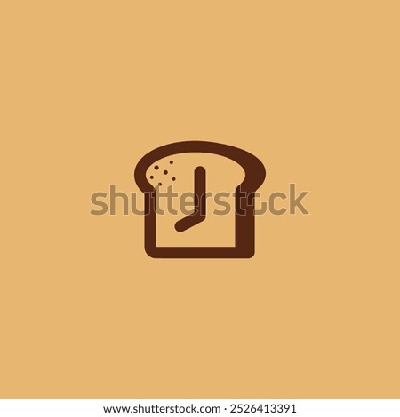 bread time logo design on isolated background, sliced bread with clock logo concept
