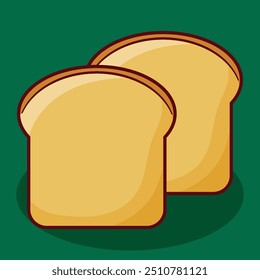 Bread Toast Cartoon Vector Icon Illustration. Food and Breakfast Object Icon Concept