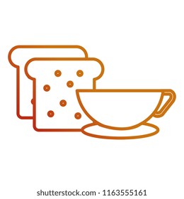 bread toast with coffee cup