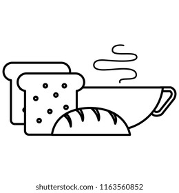 bread toast with coffee cup