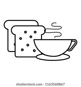 bread toast with coffee cup