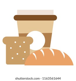 bread toast with coffee plastic container