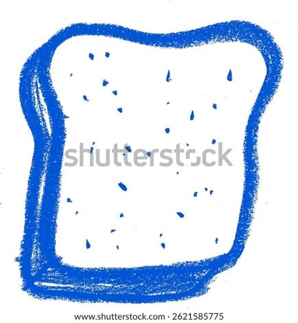 Bread Toast Crayon Chalk Drawing Vector