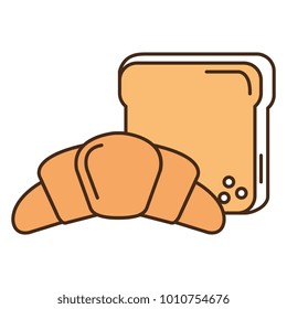 bread toast with croissant