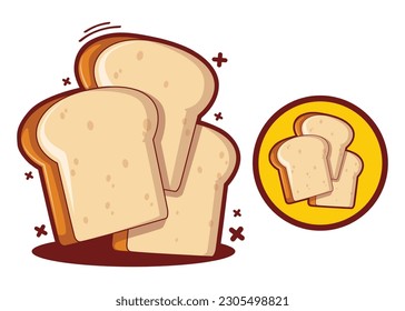 Bread toast icon cartoon vector illustration