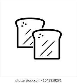 Bread Toast Icon, Toast Icon, Loaf Slice Icon Vector Art Illustration
