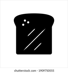 Bread Toast Icon, Toast Icon, Loaf Slice Icon Vector Art Illustration