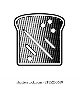 Bread Toast Icon, Toast Icon, Loaf Slice Icon Vector Art Illustration