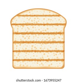 Bread toast isolated. Breakfast or lunch meal vector illustration.