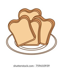 bread toast isolated icon