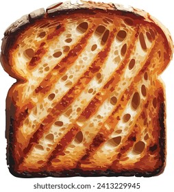 Bread toast isolated on white background