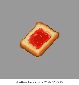 Bread toast with jelly, pixel art food