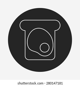 bread toast line icon