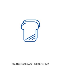 Bread toast line icon concept. Bread toast flat  vector symbol, sign, outline illustration.