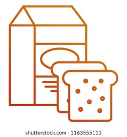 bread toast with milk box