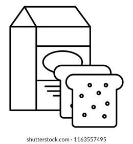 bread toast with milk box
