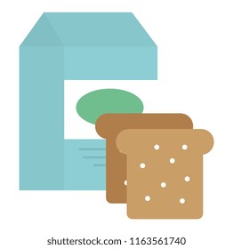 bread toast with milk box