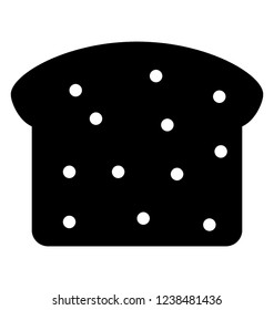 Bread toast on white background solid icon
