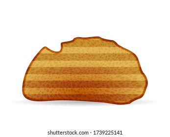 Bread toast on a white background. Vector illustration.