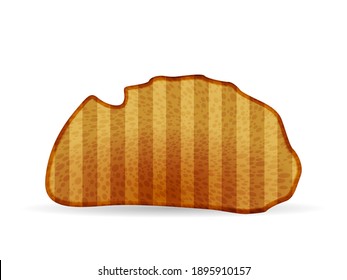 Bread toast on a white background. Vector illustration.