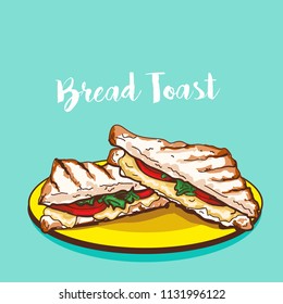 Bread Toast sandwich vector