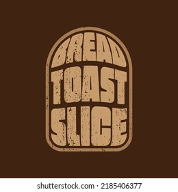 Bread Toast Shape Silhouette Type Text Icon Logo Vector Design