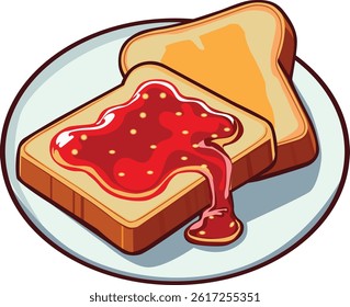 bread or toast with strawberry jam