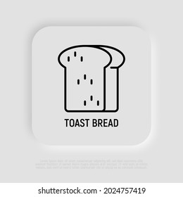 Brot Toast dünne Linie Symbol. Moderne Vektorgrafik für das Bäckereilogo.