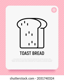 Brot Toast dünne Linie Symbol. Moderne Vektorgrafik für das Bäckereilogo.