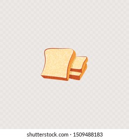 Bread for toast vector graphics. Sliced bread.