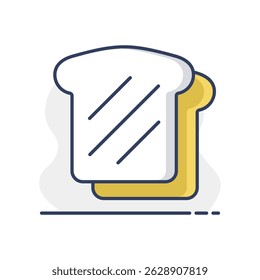Pão, ícone de vetor de torrada. Sinal de fast food. Símbolo de gráfico para site de culinária e design de aplicativos, logotipo, aplicativo, UI