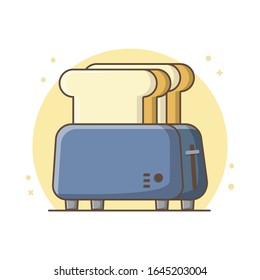 Bread Toasted Breakfast Icon Design Vector