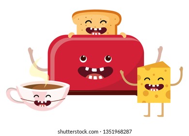 bread toaster cartoon