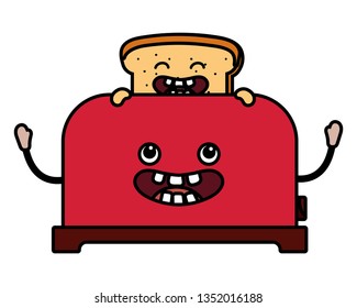 bread toaster cartoon