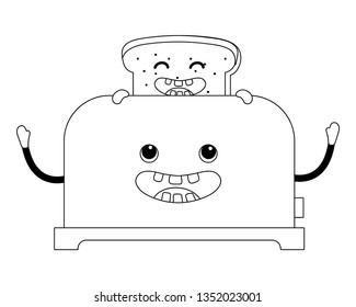 bread toaster cartoon