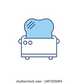 bread toaster color line icon 