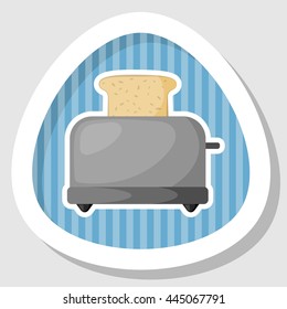 Bread toaster colorful icon. Vector illustration in cartoon style