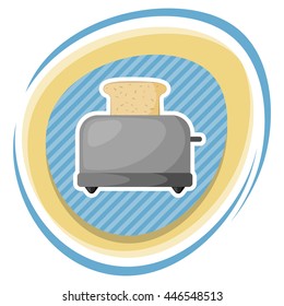 Bread toaster colorful icon. Vector illustration in cartoon style
