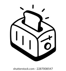Bread toaster hand drawn icon 