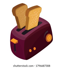 Bread toaster icon. Cartoon of bread toaster vector icon for web design isolated on white background