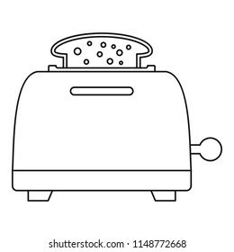 Bread toaster icon. Outline bread toaster vector icon for web design isolated on white background