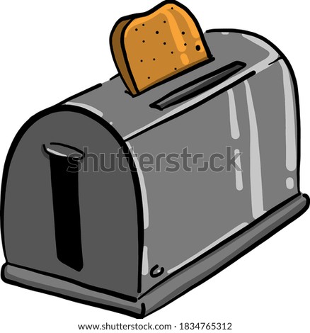 Bread in the toaster, illustration, vector on white background